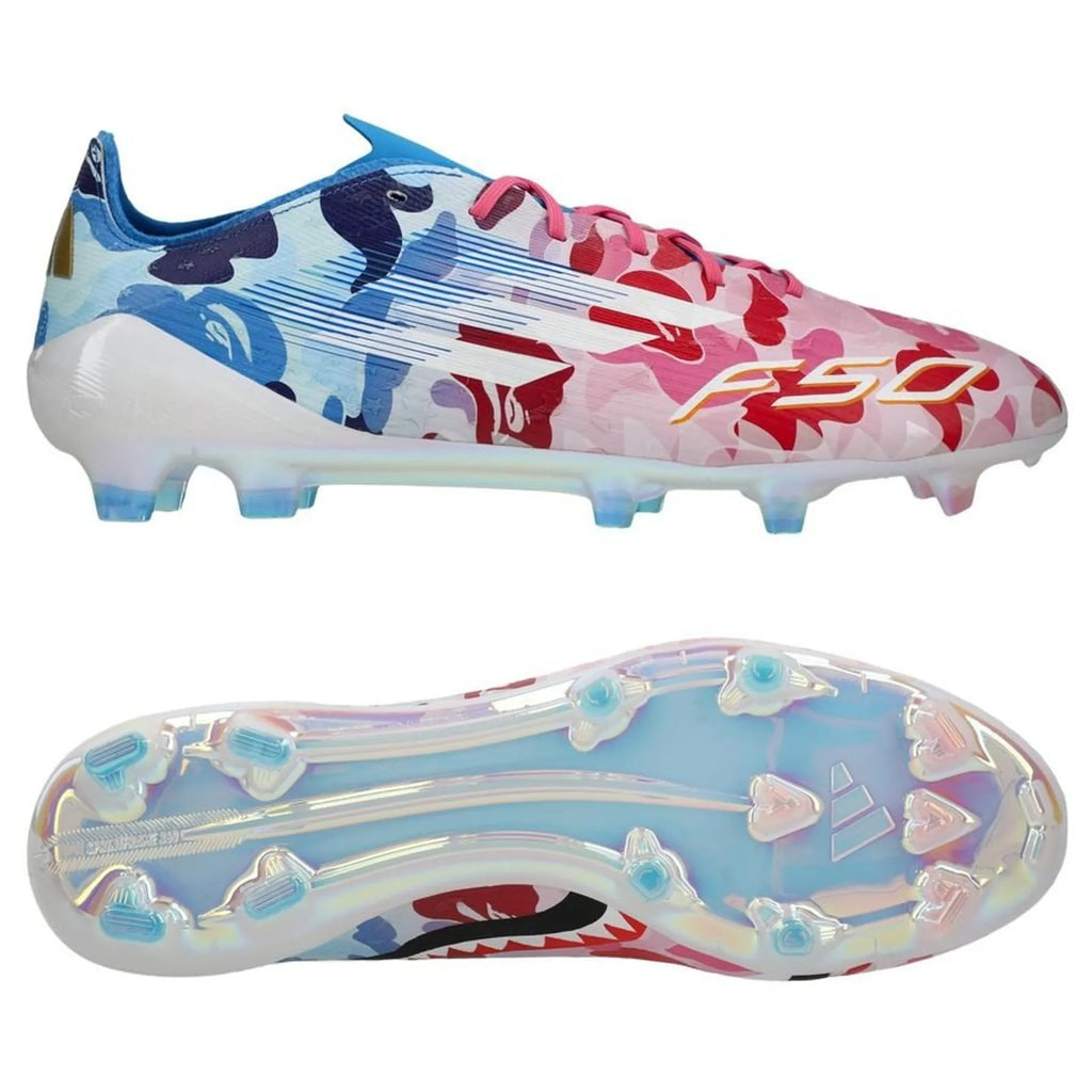 シューズ adidas F50 ELITE FG BAPE Men's shoes adidas x BAPE F50 Elite Fg Clear Pink/ Ftw White